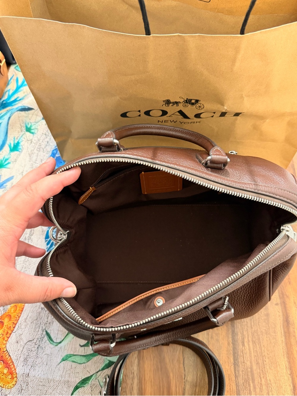 Coach Rowan Large Satchel Maple - Picture 4 of 12